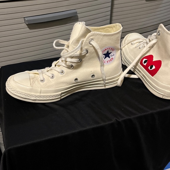 Converse Chuck Taylor Hi x CDG Comme Des Garçons Play White (150205C) Unisex - Picture 3 of 13